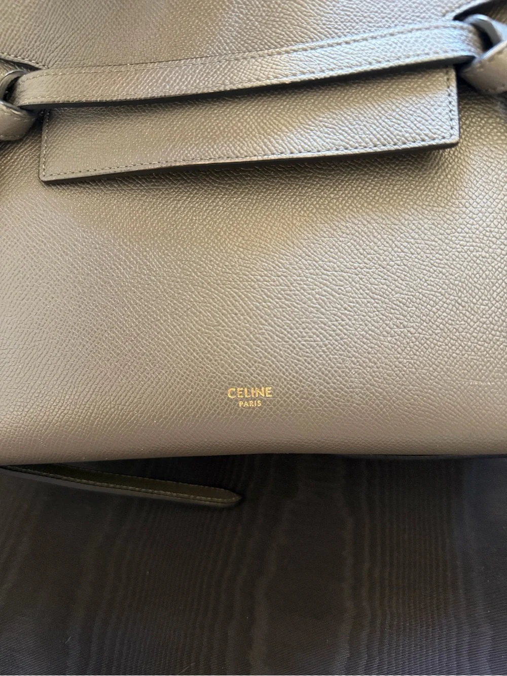 Celine grey Leather Micro Belt Satchel
